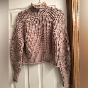 H&M Mauve Knit Turtleneck Sweater